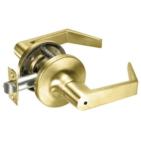 Yale Grade 1 Privacy/Bedroom/Bath Cylindrical Lock, Augusta Lever, Non-Keyed, Stn Brss Fnsh, Non-handed AU5402LN 606